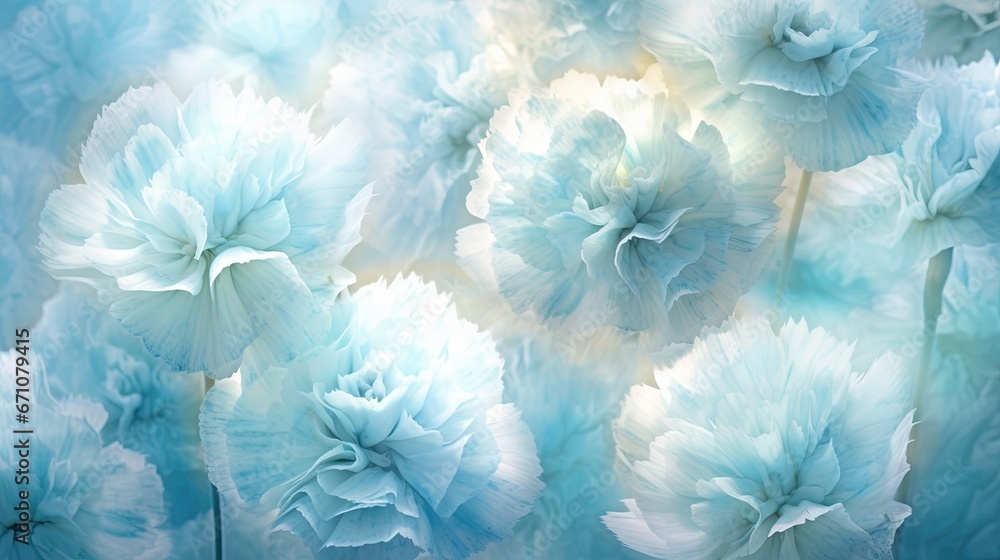  a group of blue flowers with white petals on a blue background.  generative ai