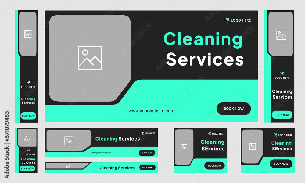 Trendy Cleaning services web set banner design for social media post, fully editable vector eps 10 file format Trendy Cleaning services web set banner design for social media post, fully editable vector eps 10 file format