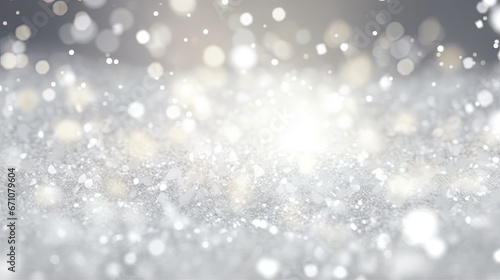  a blurry image of snow flakes on a gray background. generative ai