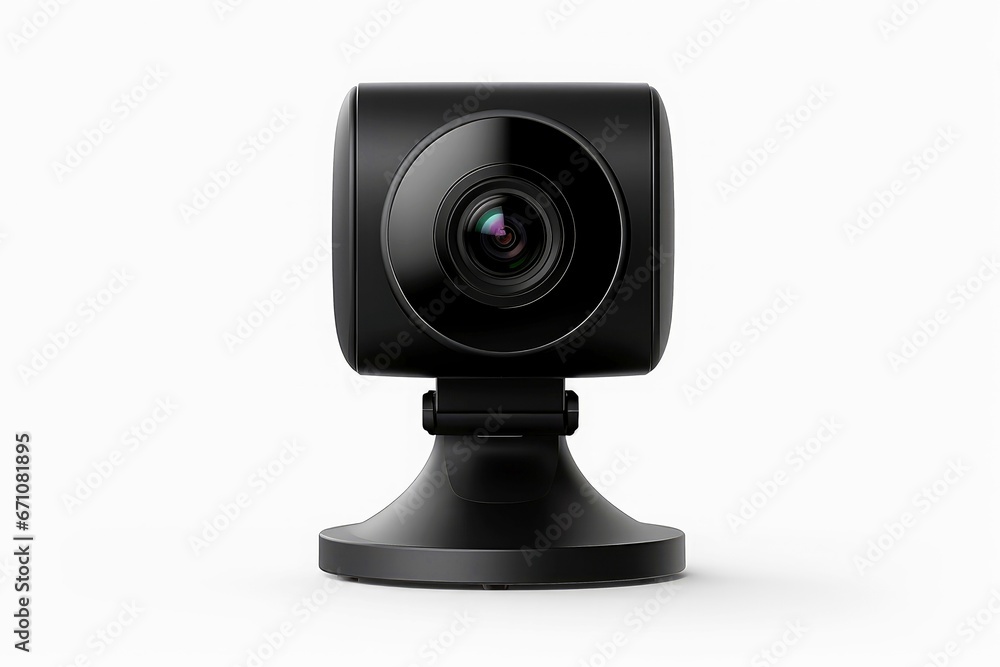 Close up of security camera isolated on white background Close up of security camera isolated on white background