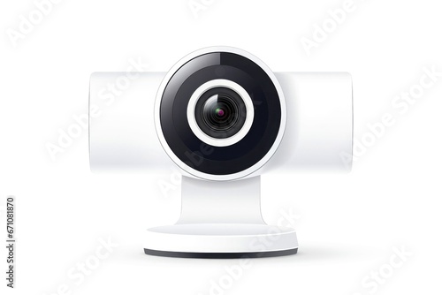 Close up of security camera isolated on white background