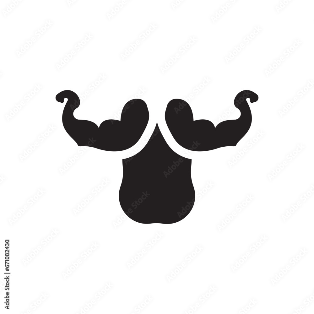 Arm muscle silhouette logo biceps icon Arm muscle silhouette logo biceps icon