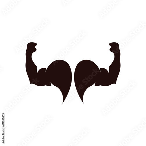 Arm muscle silhouette logo biceps icon