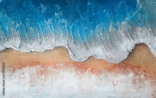 Fototapeta Naklejka Na Ścianę i Meble -  Abstract oil painting sea beach art illustration, modern minimalist painting