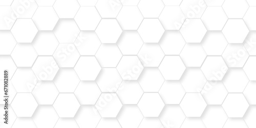 White Hexagonal Background. Luxury honeycomb grid White Pattern. Vector Illustration. 3D Futuristic abstract honeycomb mosaic white background. geometric mesh cell texture.  