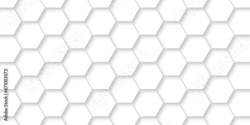 White Hexagonal Background. Luxury honeycomb grid White Pattern. Vector Illustration. 3D Futuristic abstract honeycomb mosaic white background. geometric mesh cell texture. 