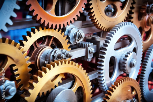 Industrial Innovation, Gears and Cogs Working in Unison