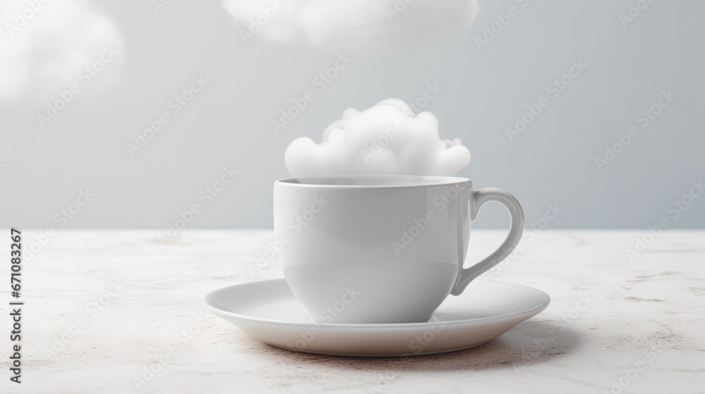 a cup of coffee with steam coming out of the top. generative ai a cup of coffee with steam coming out of the top. generative ai