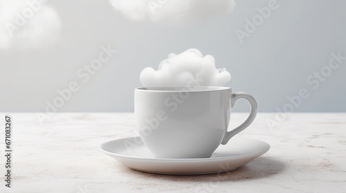  a cup of coffee with steam coming out of the top.  generative ai
