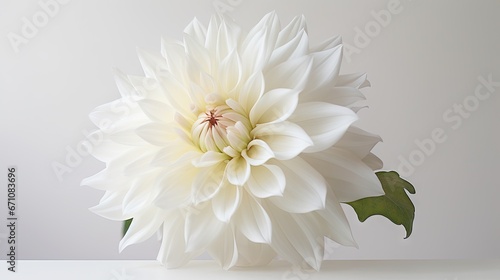  a large white flower with a green stem in a vase. generative ai