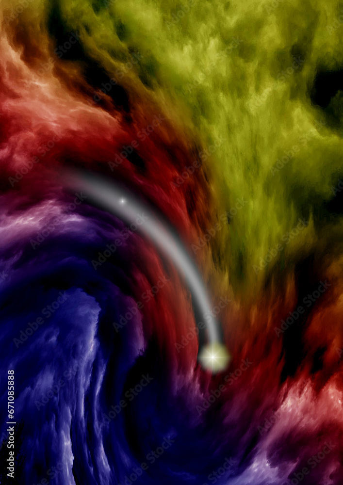 galaxy in a free space. 3D rendering