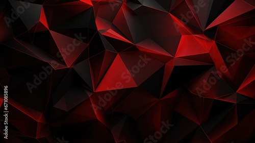  a red and black abstract background with a lot of triangles. generative ai