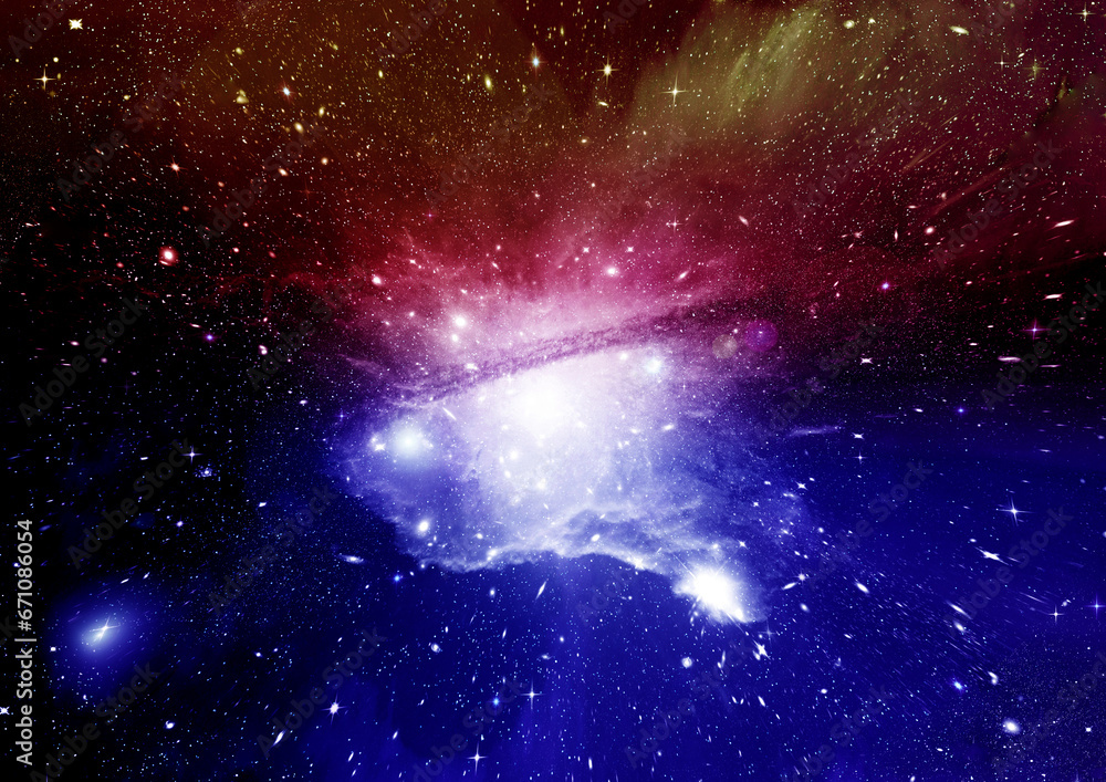 galaxy in a free space. 3D rendering