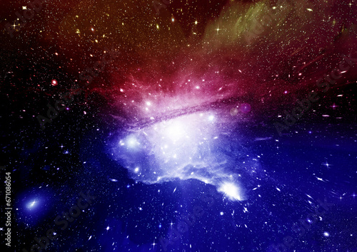 Obraz na płótnie galaxy in a free space. 3D rendering w salonie
