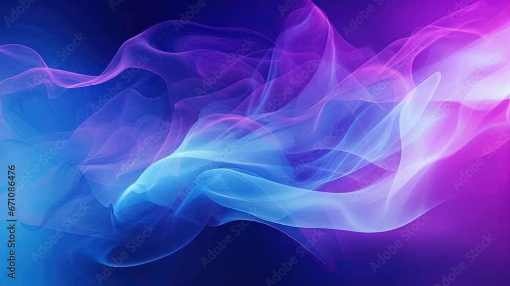 a blue and pink smoke swirls in the air on a black background.  generative ai