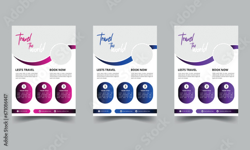 Travel flyer template design Vector  tourism design template.