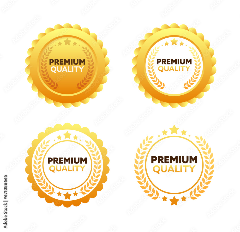 Premium quality Golden Medal. Quality Badges. Vector stock illustration Premium quality Golden Medal. Quality Badges. Vector stock illustration