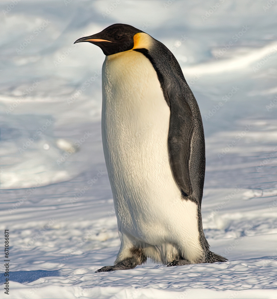 Penguin on the snow