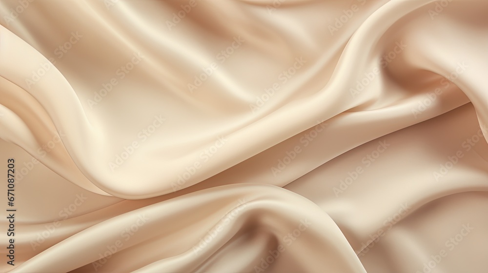 a close up view of a beige silk fabric with a very soft feel. generative ai a close up view of a beige silk fabric with a very soft feel. generative ai