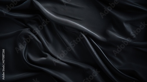  a black background with a very smooth fabric like material that looks like silk. generative ai
