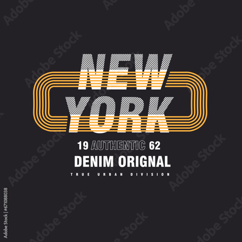 New York Authentic Denim Original typography brand clothing t shirt print design
