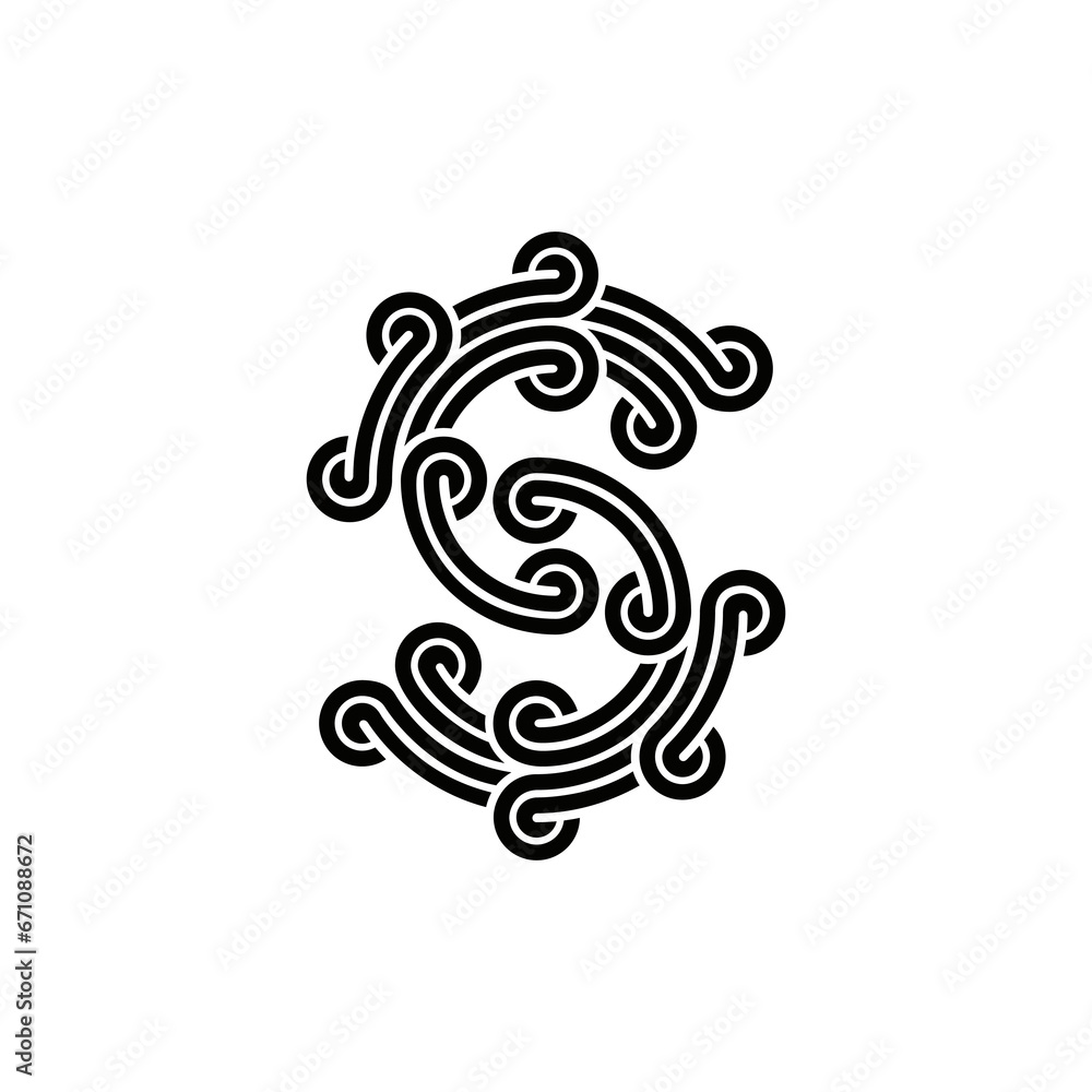 the logo consists of the letter S combined. Outline and elegant. the logo consists of the letter S combined. Outline and elegant.