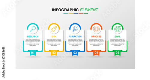 Modern business infographic template with 5 options, Infographics Template.