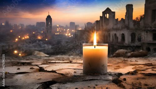 A candle for peace from the war in the Gaza Strip