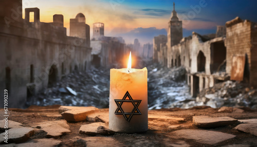 A candle for peace from the war in the Gaza Strip