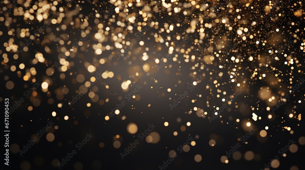 a blurry photo of a black background with gold lights. generative ai a blurry photo of a black background with gold lights. generative ai