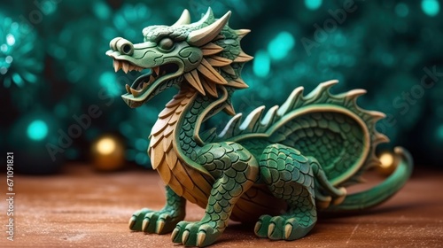 Green dragon. Chinese new year of dragon 2024