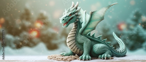 Green dragon. Chinese new year of dragon 2024