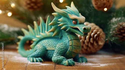 Green dragon. Chinese new year of dragon 2024