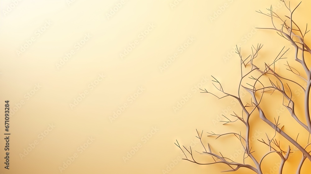 custom made wallpaper toronto digital a bare tree with no leaves on it against a yellow background. generative ai