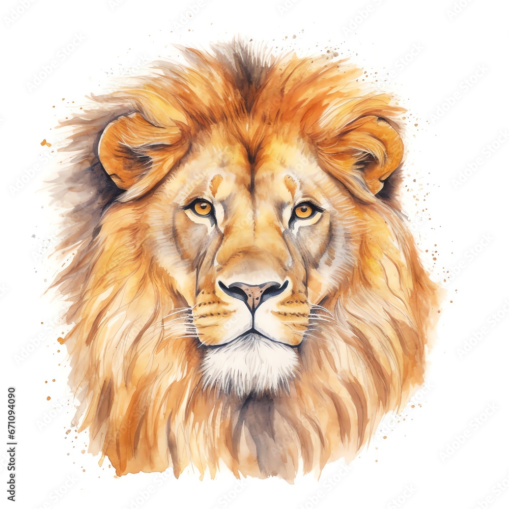 a lion with a white background