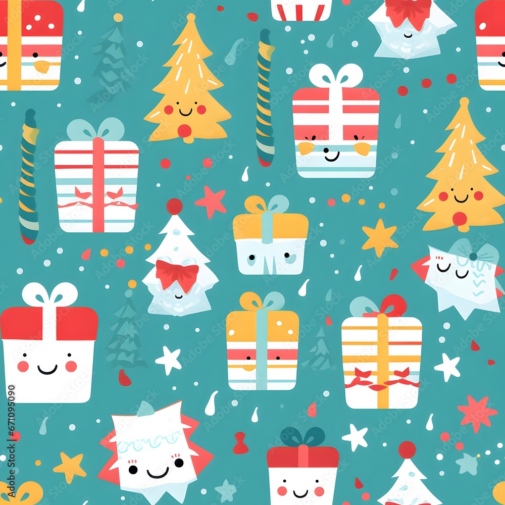 Christmas Seamless tile pattern gift wrap background design Christmas Seamless tile pattern gift wrap background design