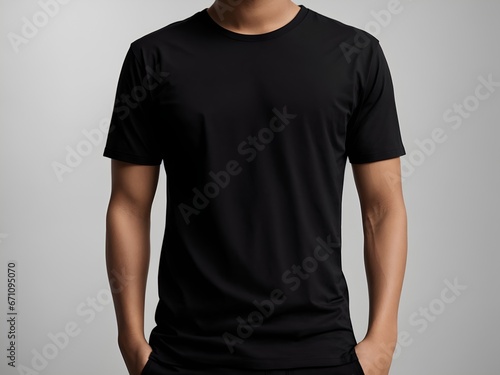 empy black t-shirt mockup