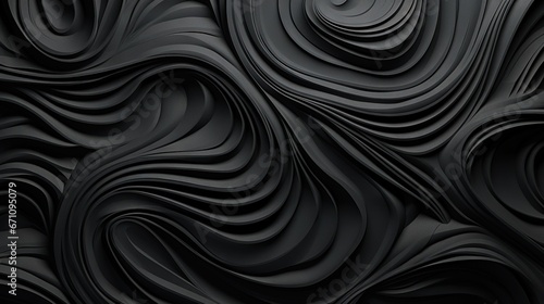  an abstract black background with wavy lines and a wavy design.  generative ai