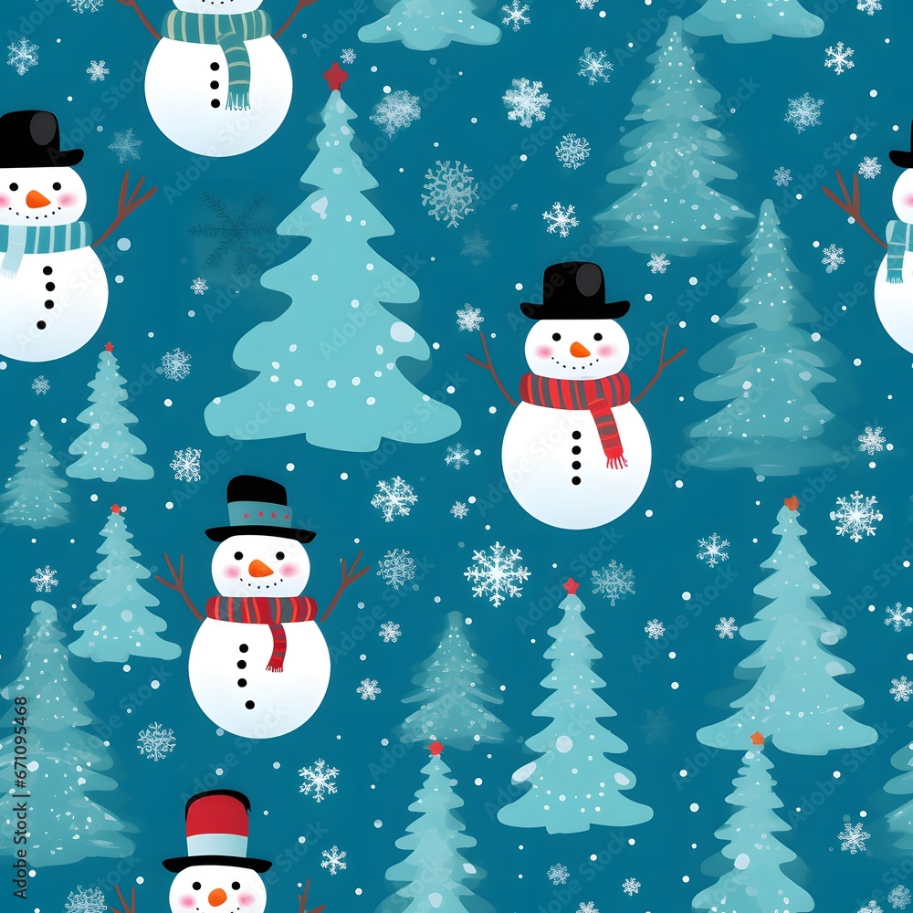 Fototapeta premium Christmas Seamless tile pattern gift wrap background design