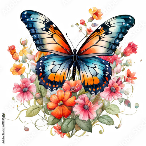 fantasy invitation, postcard butterflies flying art