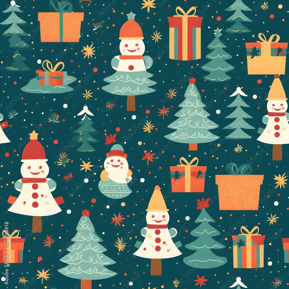 Christmas Seamless tile pattern gift wrap background design Christmas Seamless tile pattern gift wrap background design