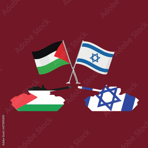 PALESTINE ISRAEL FLAG WITH TANG