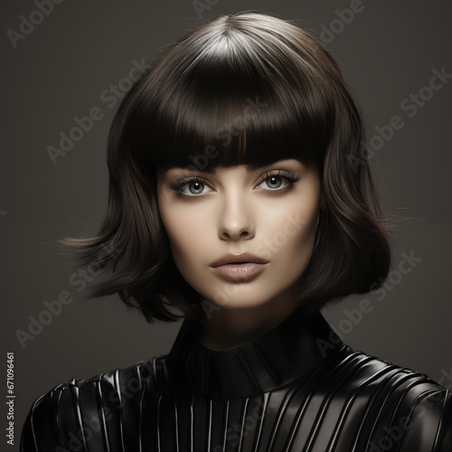 Wallpaper Mural Illustration of a haircut fashion portrait, AI Generated Torontodigital.ca