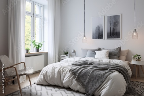 modern contemporary simple minimal easy comfort bedroom interior design background house beautiful design element concept daylight © VERTEX SPACE