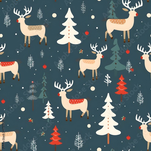 Christmas Seamless tile pattern gift wrap background design