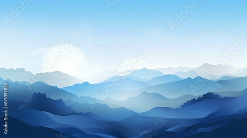 Blue mountain landscape, Abstract nature background, Vector illustration © Ahmad