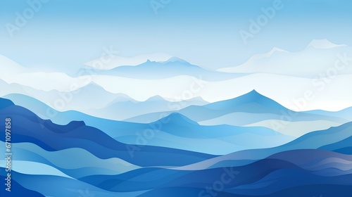 Blue mountain landscape, Abstract nature background, Vector illustration