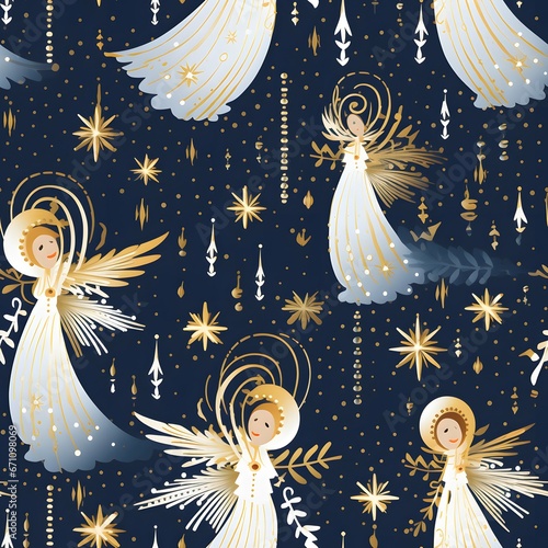 Christmas Seamless tile pattern gift wrap background design