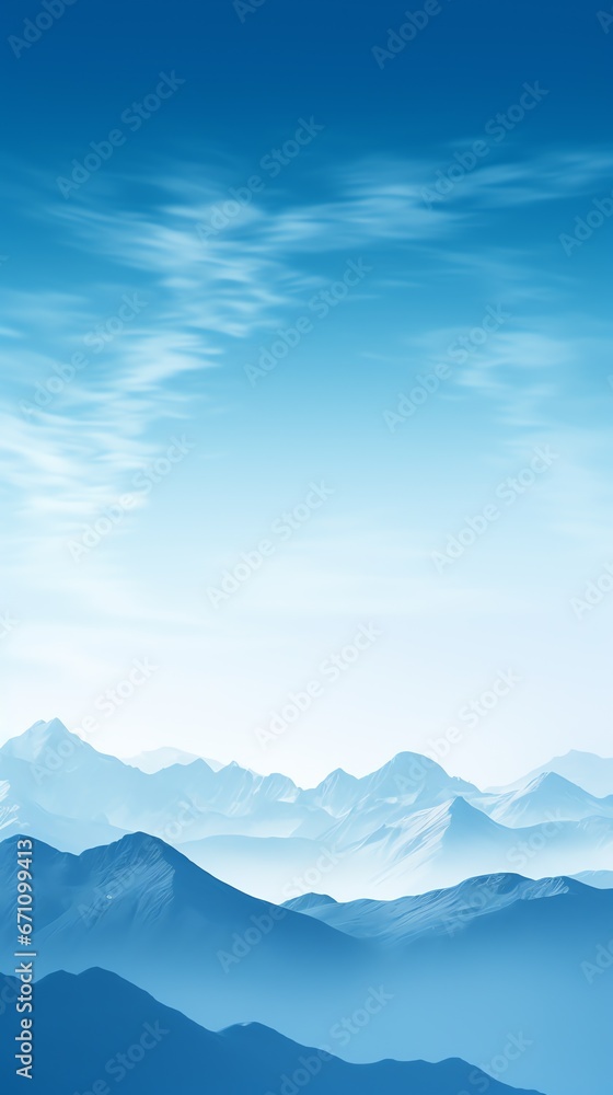 a blue sky with clouds over a mountain range