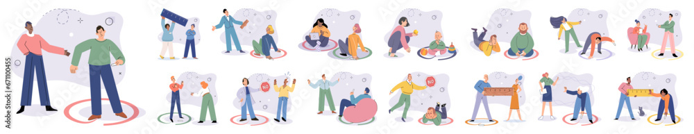 Boundary vector illustration. The boundary concept delves into ...